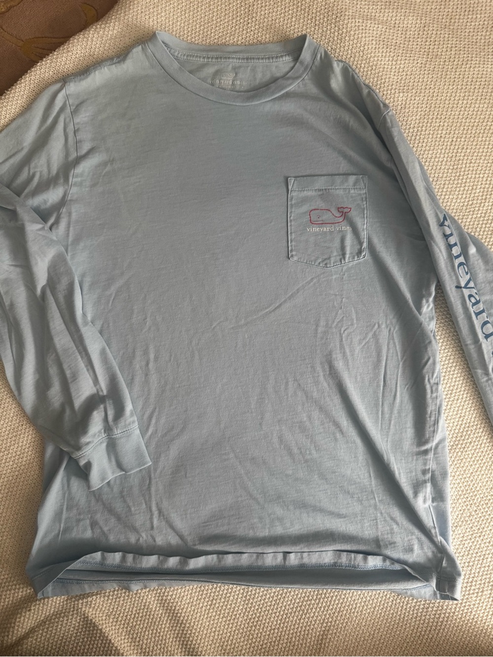Vineyard Vines Light Blue Long-Sleeve Pocket Tee